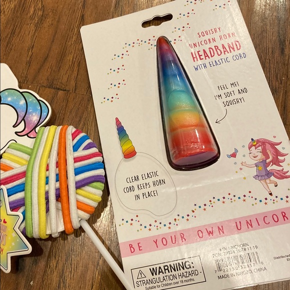 Unicorn Costume Headband & Hair Ties NEW! Rainbow - Picture 8 of 8